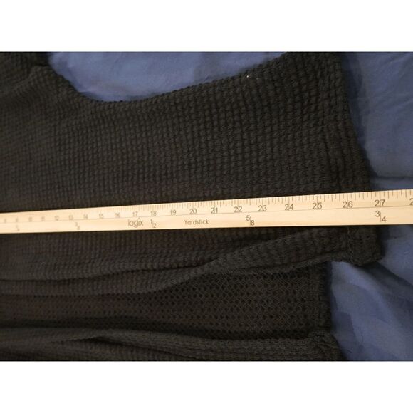 Sunset Chaser Waffle Knit Cardigan Black M - Picture 7 of 9